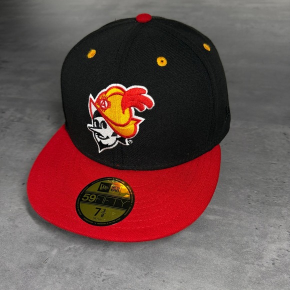Vintage Albuquerque Dukes Hat‎ New Era Cap 7 3/8 Wool Black Red Defunct RARE MLB